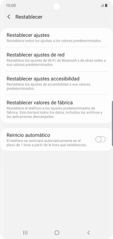Pulsa Restablecer valores de fábrica. Pulsa Restablecer valores de fábrica.