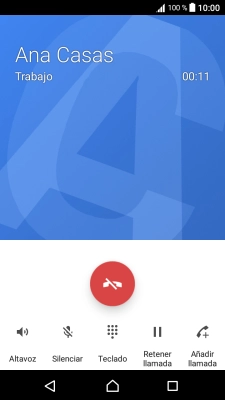 Pulsa el icono de finalizar llamada. Pulsa el icono de finalizar llamada.
