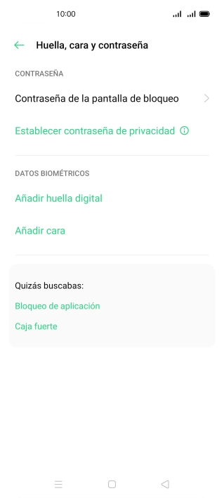 Pulsa Contraseña de la pantalla de bloqueo e introduce el código de seguridad extra que has creado anteriormente. Pulsa Contraseña de la pantalla de bloqueo e introduce el código de seguridad extra que has creado anteriormente.