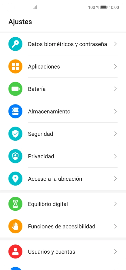 Pulsa Usuarios y cuentas.
