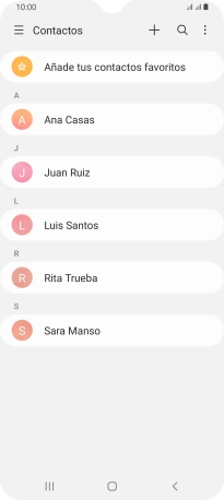 Pulsa el icono de nuevo contacto. Pulsa el icono de nuevo contacto.