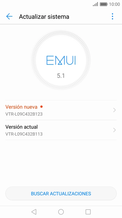 Pulsa BUSCAR ACTUALIZACIONES. Si hay una versión de software nueva disponible, aparecerá ahora en la pantalla. Sigue las indicaciones de la pantalla para actualizar el software del teléfono. Pulsa BUSCAR ACTUALIZACIONES. Si hay una versión de software nueva disponible, aparecerá ahora en la pantalla. Sigue las indicaciones de la pantalla para actualizar el software del teléfono.