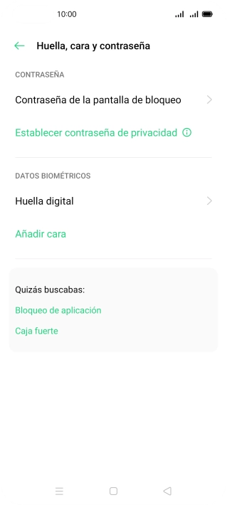 Pulsa Huella digital e introduce el código de seguridad extra que has creado anteriormente. Pulsa Huella digital e introduce el código de seguridad extra que has creado anteriormente.