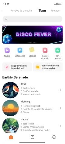 Si deseas seleccionar un timbre de llamada que no sea un timbre de llamada predeterminado, pulsa Elige un tono de llamada local y sigue las indicaciones de la pantalla para seleccionar la melodía deseada. Si deseas seleccionar un timbre de llamada que no sea un timbre de llamada predeterminado, pulsa Elige un tono de llamada local y sigue las indicaciones de la pantalla para seleccionar la melodía deseada.