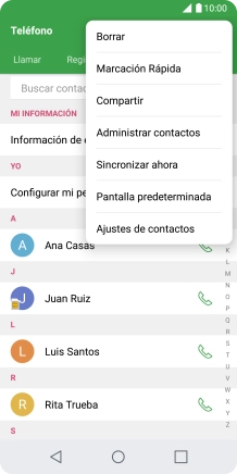 Pulsa Administrar contactos.