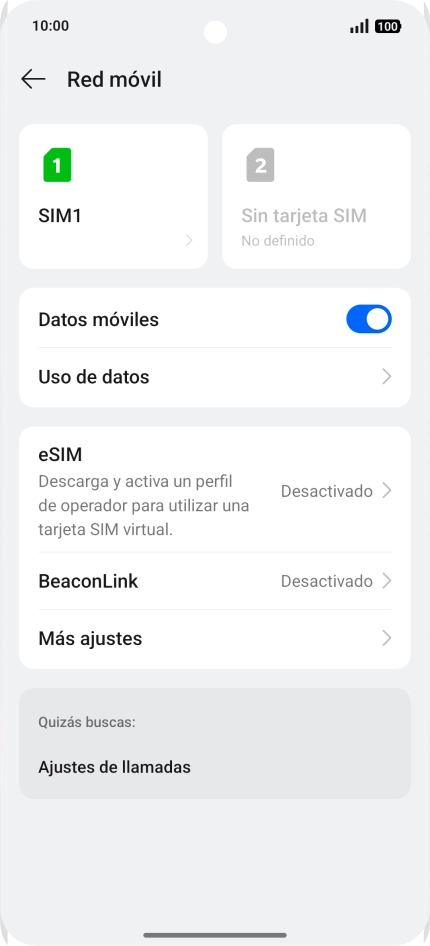 Pulsa Uso de datos.