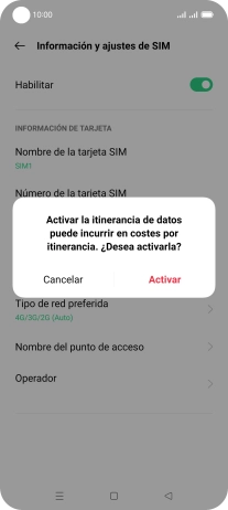 Si activas la función, pulsa Activar. Si activas la función, pulsa Activar.