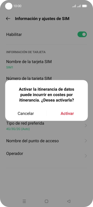 Si activas la función, pulsa Activar. Si activas la función, pulsa Activar.