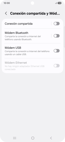 Pulsa Conexión compartida. Pulsa Conexión compartida.