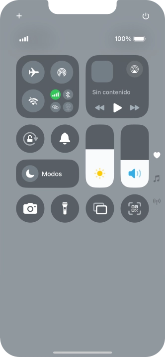 Pulsa el icono de modo de avión para activar o desactivar la función.
