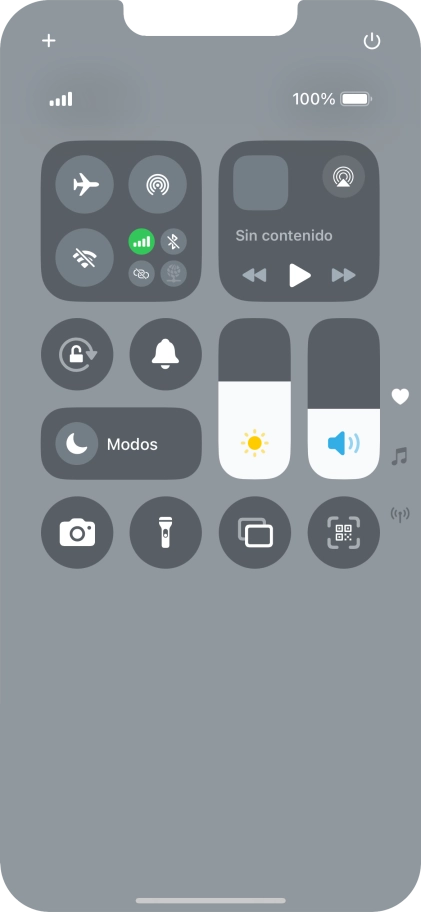 Pulsa el icono de modo de avión para activar o desactivar la función.