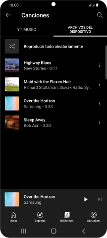 Pulsa el archivo de música deseado. Pulsa el archivo de música deseado.