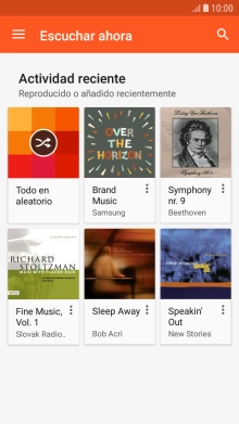 Desliza el dedo hacia la derecha desde la parte izquierda de la pantalla. Desliza el dedo hacia la derecha desde la parte izquierda de la pantalla.