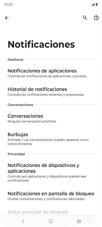 Pulsa Notificaciones de aplicaciones. Pulsa Notificaciones de aplicaciones.