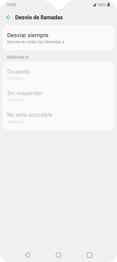 Pulsa el tipo de desvío deseado. Pulsa el tipo de desvío deseado.