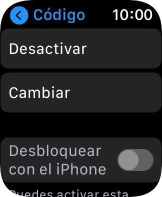 Pulsa Desactivar e introduce el código de seguridad actual. Pulsa Desactivar e introduce el código de seguridad actual.