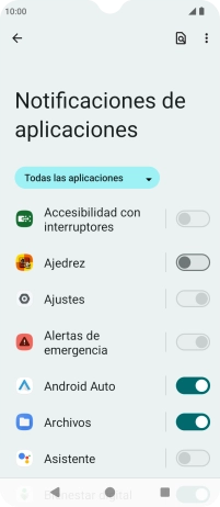 Pulsa el indicador junto a las apps deseadas para activar o desactivar la función.