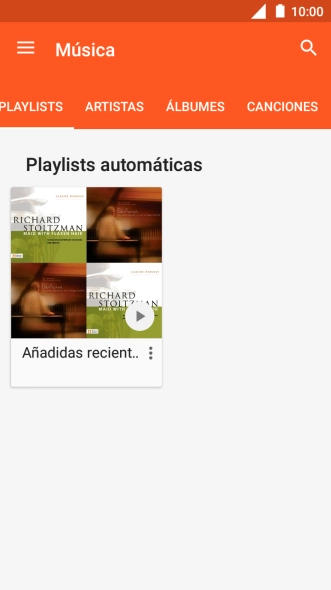 Pulsa una categoría y desplázate al archivo de música deseado. Pulsa una categoría y desplázate al archivo de música deseado.