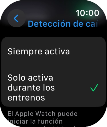 Si deseas tener la función activada siempre, pulsa Siempre activa.