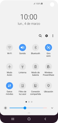 Pulsa el icono de datos móviles para activar o desactivar la función. Pulsa el icono de datos móviles para activar o desactivar la función.
