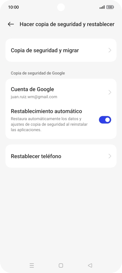 Pulsa Restablecer teléfono. Pulsa Restablecer teléfono.