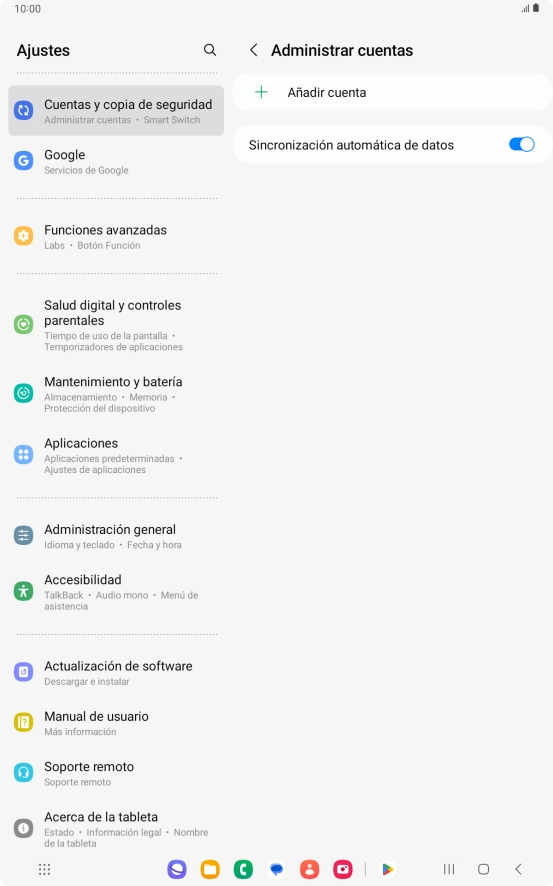 Pulsa Añadir cuenta. Pulsa Añadir cuenta.