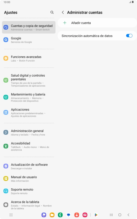 Pulsa Añadir cuenta. Pulsa Añadir cuenta.