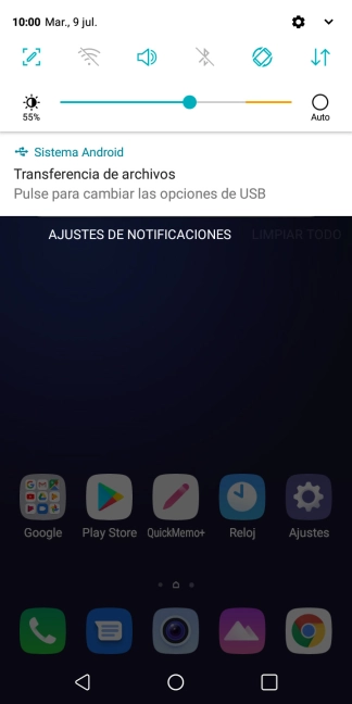 Pulsa Pulse para cambiar las opciones de USB. Pulsa Pulse para cambiar las opciones de USB.
