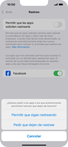 Si desactivas la función, pulsa el ajuste deseado. Si desactivas la función, pulsa el ajuste deseado.