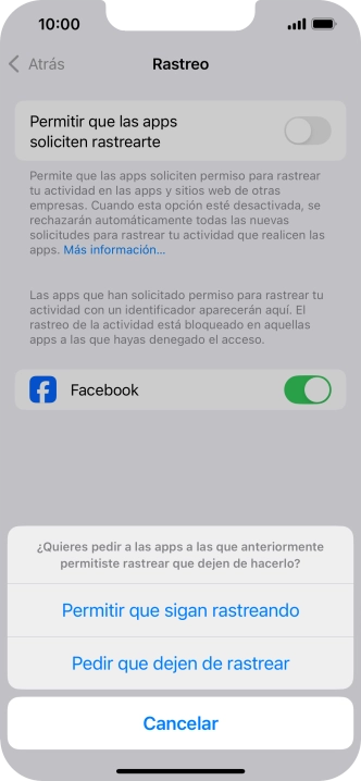 Si desactivas la función, pulsa el ajuste deseado. Si desactivas la función, pulsa el ajuste deseado.