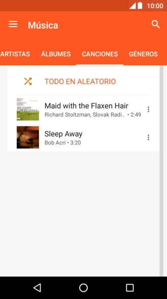 Pulsa el archivo de música deseado. Pulsa el archivo de música deseado.