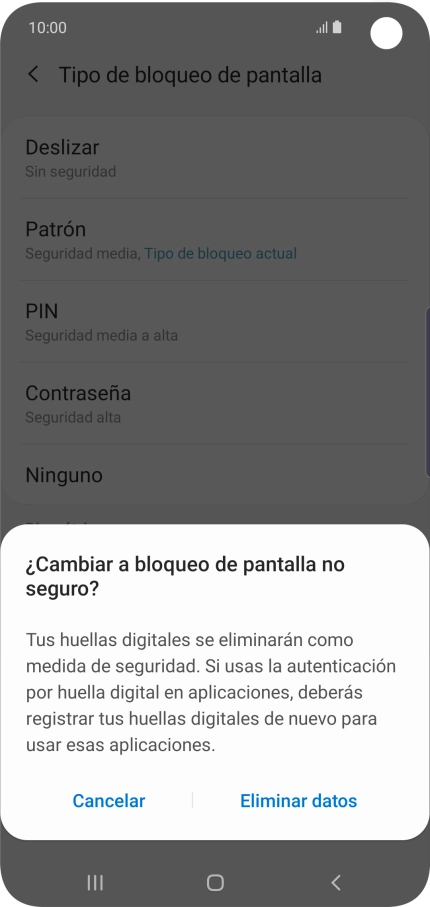 Pulsa Eliminar datos. Pulsa Eliminar datos.