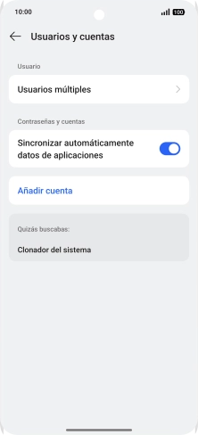 Pulsa Añadir cuenta. Pulsa Añadir cuenta.