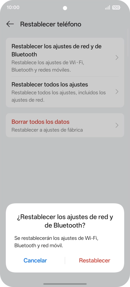 Pulsa Restablecer.
