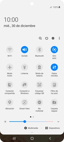 Pulsa el icono de modo de avión para activar o desactivar la función. Pulsa el icono de modo de avión para activar o desactivar la función.