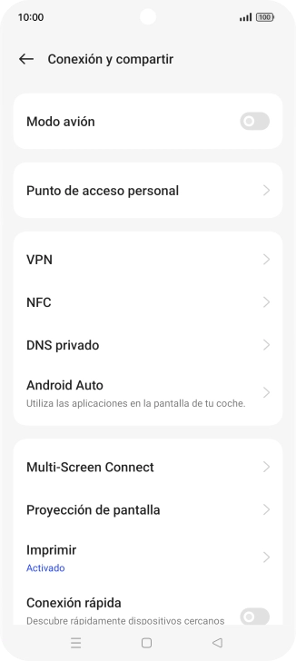 Pulsa Punto de acceso personal. Pulsa Punto de acceso personal.