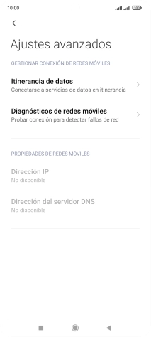 Pulsa Itinerancia de datos. Pulsa Itinerancia de datos.