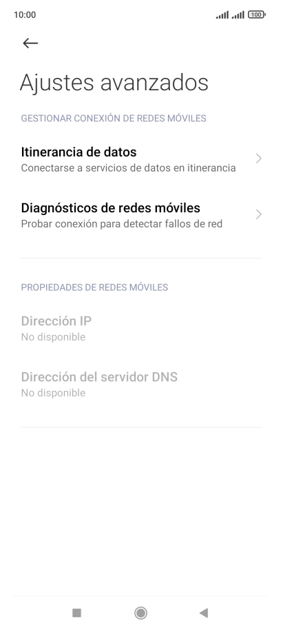 Pulsa Itinerancia de datos. Pulsa Itinerancia de datos.