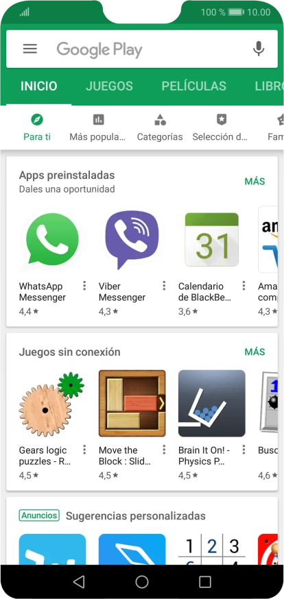 Desliza el dedo hacia la derecha desde la parte izquierda de la pantalla.