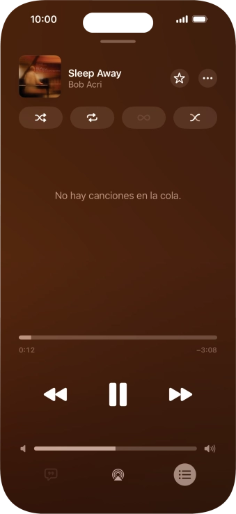 Pulsa el icono de reproducción aleatoria para activar o desactivar la función. Pulsa el icono de reproducción aleatoria para activar o desactivar la función.