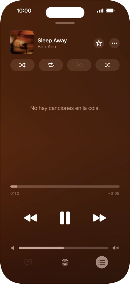 Pulsa el icono de reproducción aleatoria para activar o desactivar la función. Pulsa el icono de reproducción aleatoria para activar o desactivar la función.