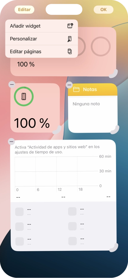 Pulsa Añadir widget. Pulsa Añadir widget.