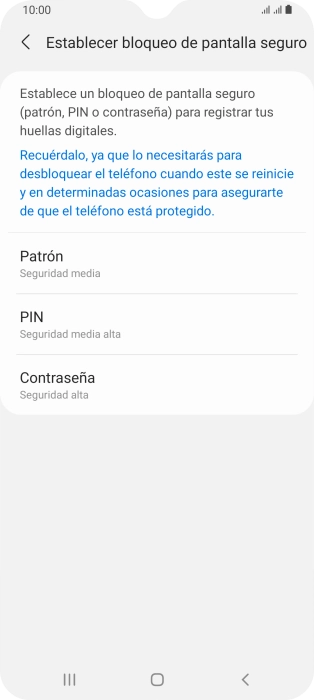 Pulsa el código de seguridad deseado y sigue las indicaciones de la pantalla para crear un código de seguridad del teléfono adicional. Pulsa el código de seguridad deseado y sigue las indicaciones de la pantalla para crear un código de seguridad del teléfono adicional.