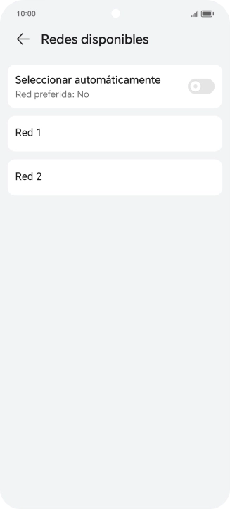 Pulsa la red deseada. Pulsa la red deseada.