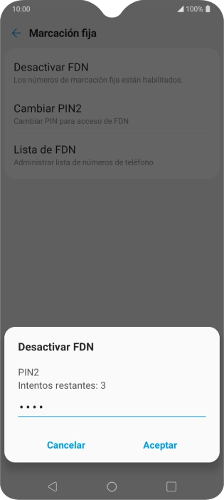 Introduce el código PIN2 y pulsa Aceptar. Introduce el código PIN2 y pulsa Aceptar.