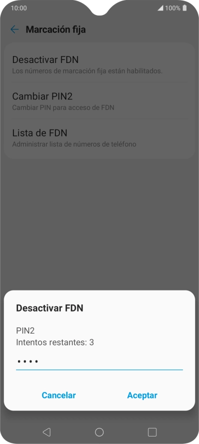 Introduce el código PIN2 y pulsa Aceptar. Introduce el código PIN2 y pulsa Aceptar.