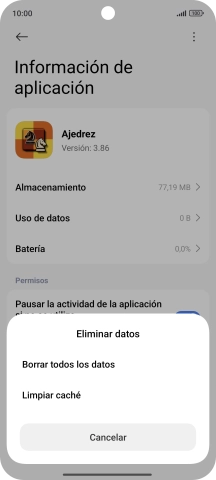 Pulsa Limpiar caché.