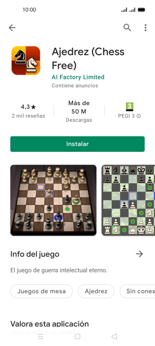 Pulsa Instalar y sigue las indicaciones de la pantalla para instalar la app. Pulsa Instalar y sigue las indicaciones de la pantalla para instalar la app.