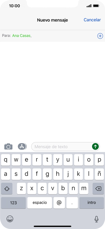 Pulsa en el campo de escritura y escribe el texto deseado.
