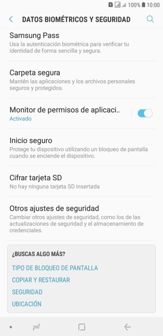 Pulsa Otros ajustes de seguridad. Pulsa Otros ajustes de seguridad.